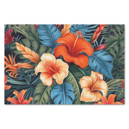 Tropical Floral Decoupage Paper _ Vibrant Flowers