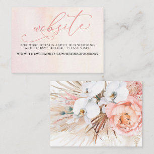 Tropical Floral Desert Wedding Website Card