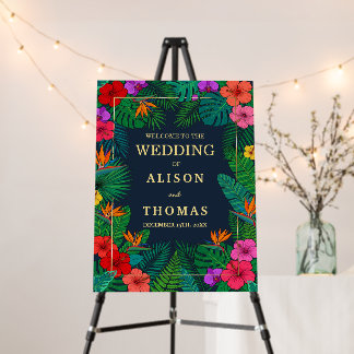 Tropical Floral Design | Hibiscus & Greenery Foam Board