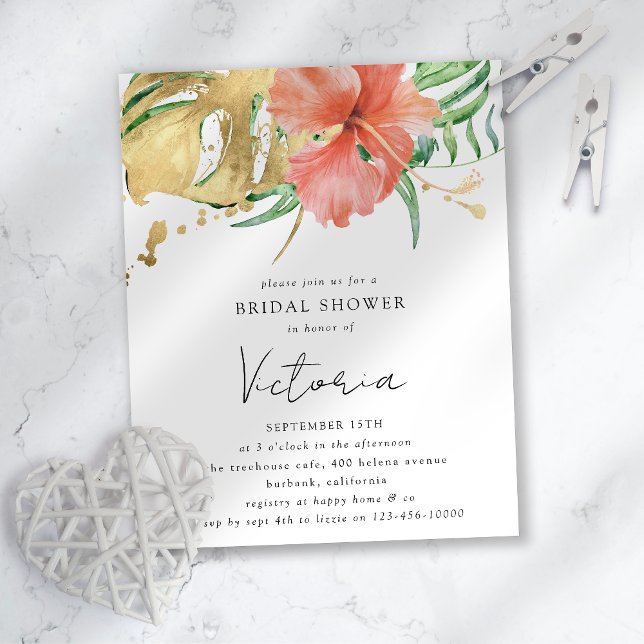 Tropical Floral Destination Wedding Bridal Shower  (Creator Uploaded)