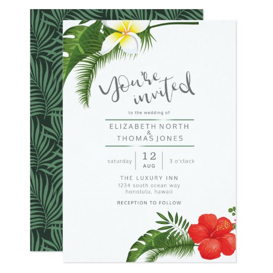 Tropical Floral Destination Wedding Id475 Invitation Zazzle Com