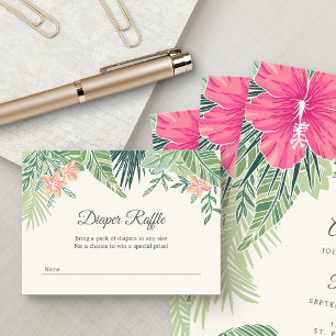 Tropical Floral Diaper Raffle Enclosure Card