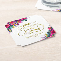 Tropical Floral Don't Take My Drink Wedding