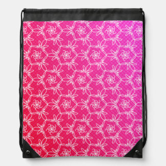 Tropical Floral Drawstring Backpack - Pink