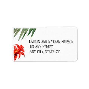 Tropical Floral, Earthy Colors, Modern, Label