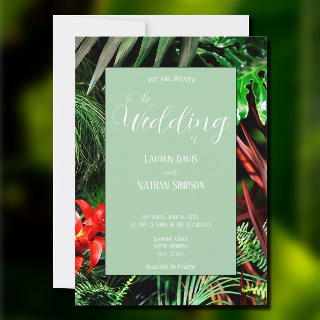 Tropical Floral, Earthy Colors, Modern, Wedding Invitation (Creator Uploaded)