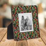 Tropical Floral Family Photo Keepsake Plaque<br><div class="desc">Made to look dimensional, a red tropical floral pattern on black background creates a beautiful frame for your favorite photo on this tabletop plaque with a built-in easel. The image is put directly on the hardboard panel for a stunningly crisp image with an easy wipe clean surface. Great as a...</div>