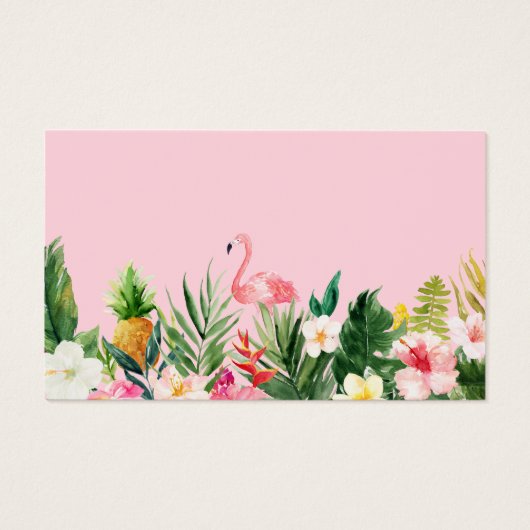 Tropical Floral Flamingo Baby Shower Diaper Raffle (Back)
