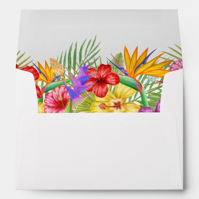 Tropical Floral Garden Paradise Envelope (Back (Bottom))