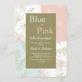 Tropical Floral Gender Reveal Invitation