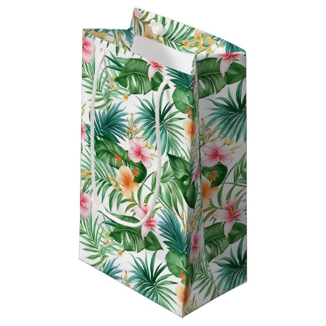 Tropical Floral Gift Bag (Front Angled)