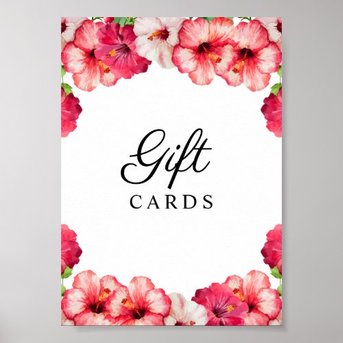 Tropical Floral Gift Card Sign