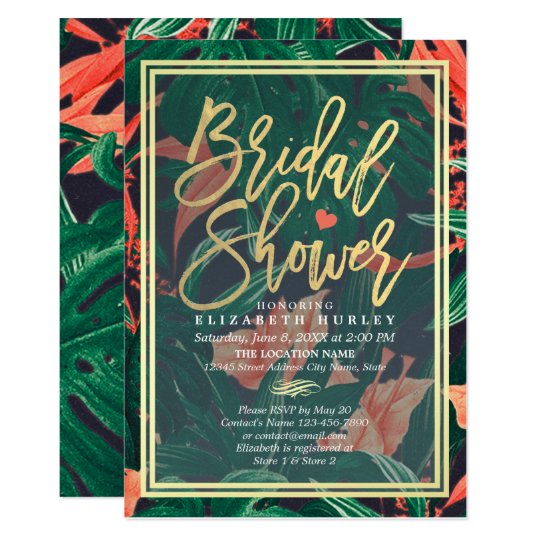 Flamingo Tropical Bridal Shower Invitation