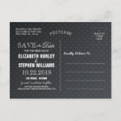 Tropical Floral & Gold Frame Wedding Save The Date Announcement Postcard (Back)