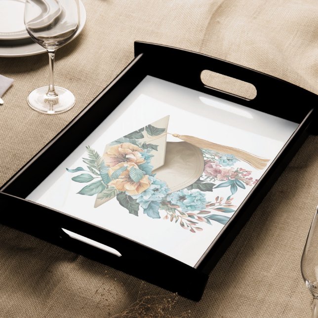 Tropical Floral Graduation Hat and Tassel Party Tissue Paper (Creator Uploaded)