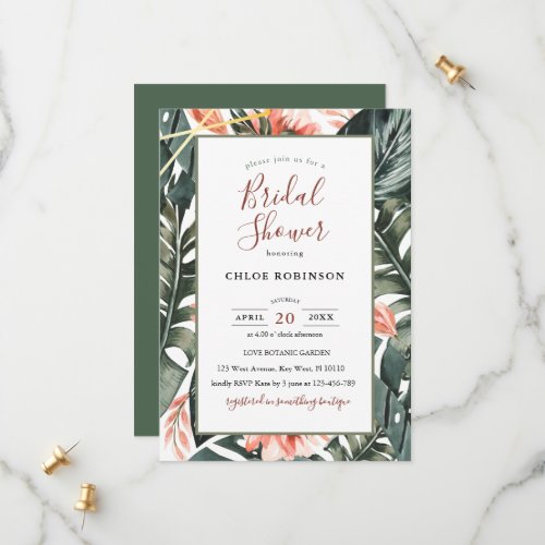 Tropical Floral Greenery Bridal Shower invitation