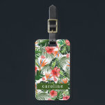 Tropical Floral Greenery Custom Named Personalized Luggage Tag<br><div class="desc">Tropical Floral Greenery Custom Named Personalized Luggage Tag.</div>