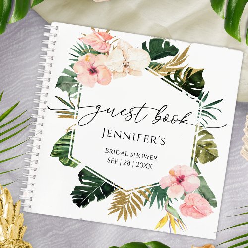 Tropical Floral Guest Book Bridal Shower