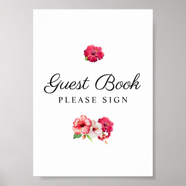Tropical Floral Guest Book Sign (Front)