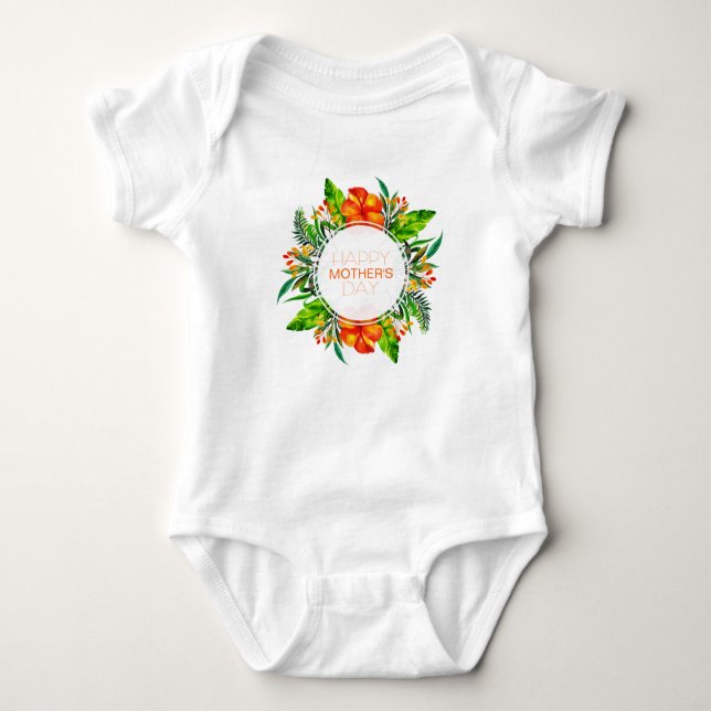 Tropical Floral Happy Mother's Day | Bodysuit (Front)