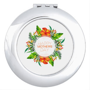 Tropical Floral Happy Mother's Day Compact Mirror