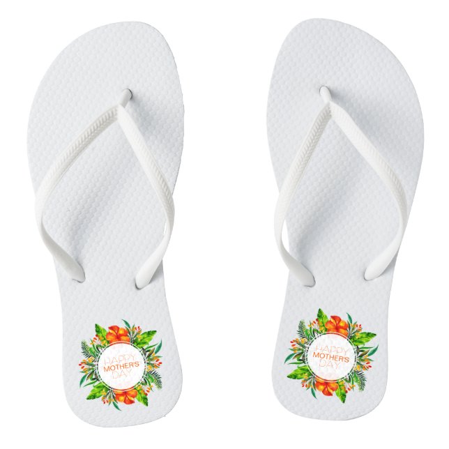 Tropical Floral Happy Mother's Day | Flip Flops (Footbed)