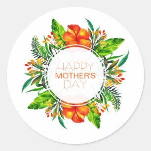 Tropical Floral Happy Mother's Day Sticker