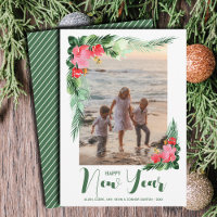 Tropical Floral Happy New Year Photo