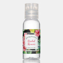 Tropical Floral Hawaiian Bridal Shower Hand Sanitizer