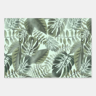 Tropical floral hibiscus flowers  wrapping paper sheets