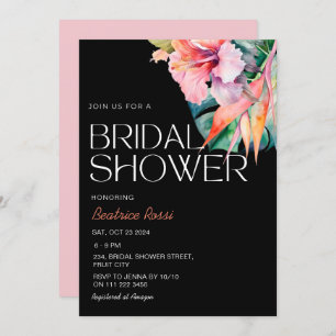 Tropical Floral Hibiscus Hawaiian Bridal Shower Invitation
