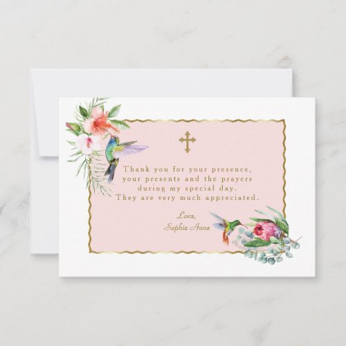 Tropical Floral Hummingbirds Gold Confirmation