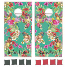 Tropical Floral Hummingbirds Watercolor Party