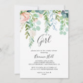 Tropical Floral It's A Girl Baby Shower Invitation (Front)
