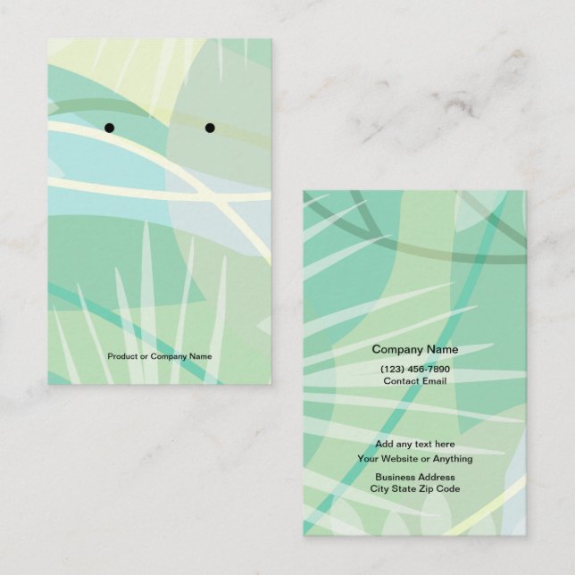 Tropical Floral Jewelry Display Cards  (Front/Back)