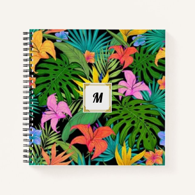 Tropical Floral Jungle  Notebook (Front)