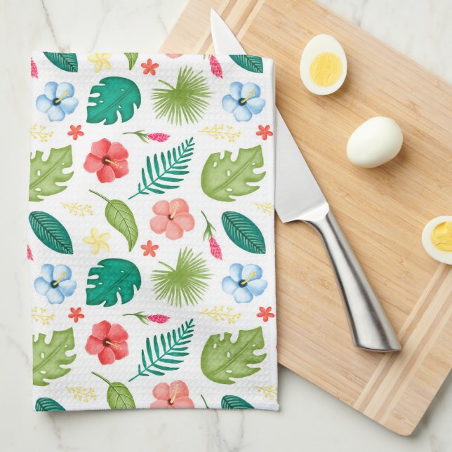Tropical Floral Kitchen Towel (Quarter Fold)