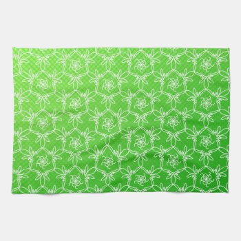 Tropical Floral Kitchen Towel - Lime by StriveDesigns at Zazzle