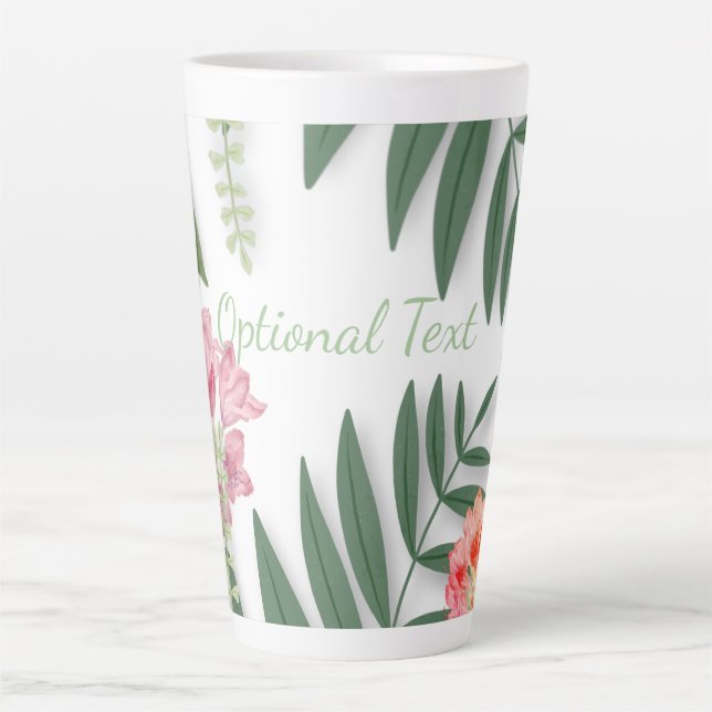 Tropical Floral  Latte Mug (Front)