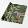 Tropical Floral  Leopard Jungle Foliage Decoupage  Wrapping Paper