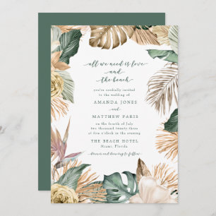 Tropical Floral Love and the Beach Wedding Invite