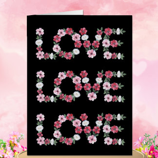 Tropical Floral Love Oversized Valentine Card