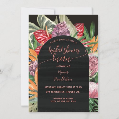 Tropical Floral Luau Bridal Shower Invitation