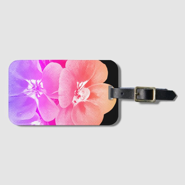 Tropical Floral Luggage Tag (Front Horizontal)
