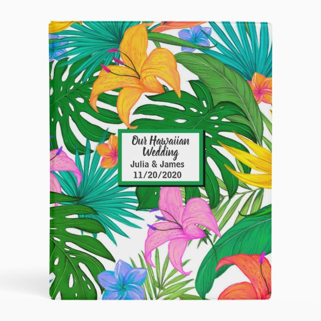 Tropical Floral Mini Wedding Binder (Front)