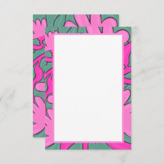 Tropical Floral Motif Flat Thank You Card