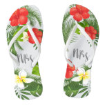 Tropical Floral Mrs Bride ID475 Flip Flops Tropical Floral Mrs Bride ID475 Flip Flops