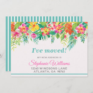 Tropical Floral New Address Announcement