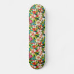 Tropical Floral Oil Painting Style Skateboard