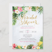 Tropical Floral or Luau Style Bridal Shower Invitation (Front)